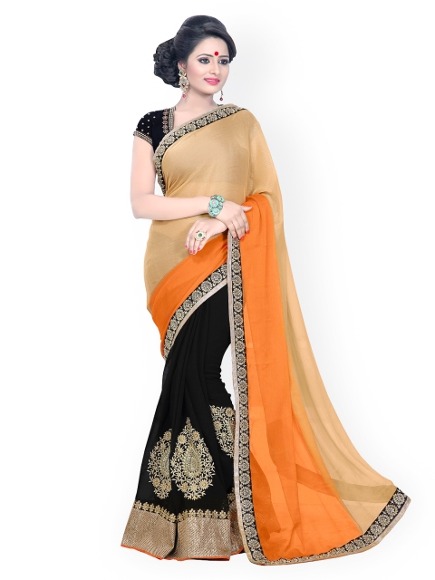 

Florence Beige & Black Embroidered Chiffon Fashion Saree