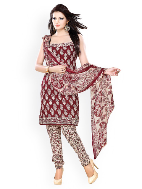 

Florence Maroon & Beige Unstitched Dress Material