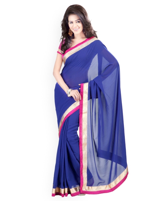 

Florence Blue Georgette Fashion Saree
