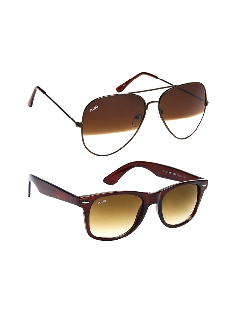 

Floyd Unisex Aviator Sunglasses with Free Gift, Brown