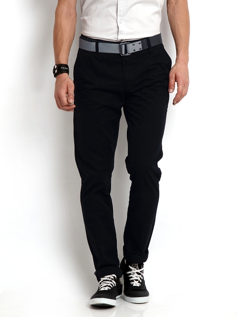 

Flying Machine Men Black Slim Fit Trousers