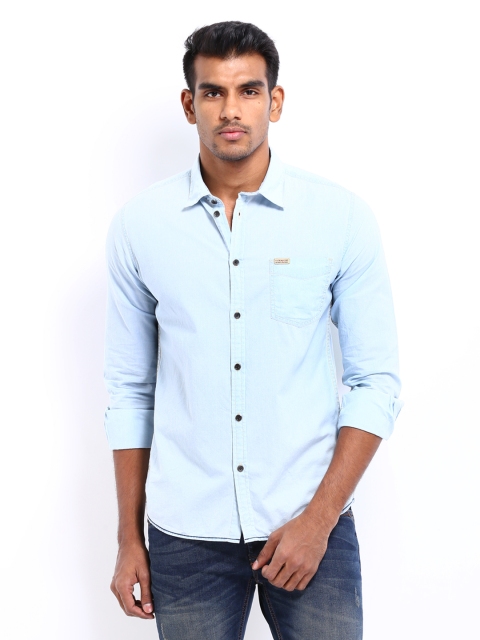

Flying Machine Men Blue Casual Shirt
