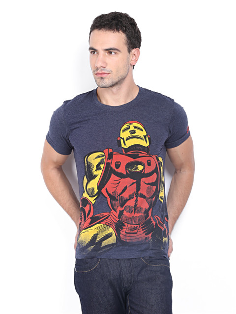 

Flying Machine Men Dark Blue Printed T-shirt