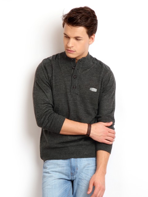 

Flying Machine Men Dark Grey Sweater