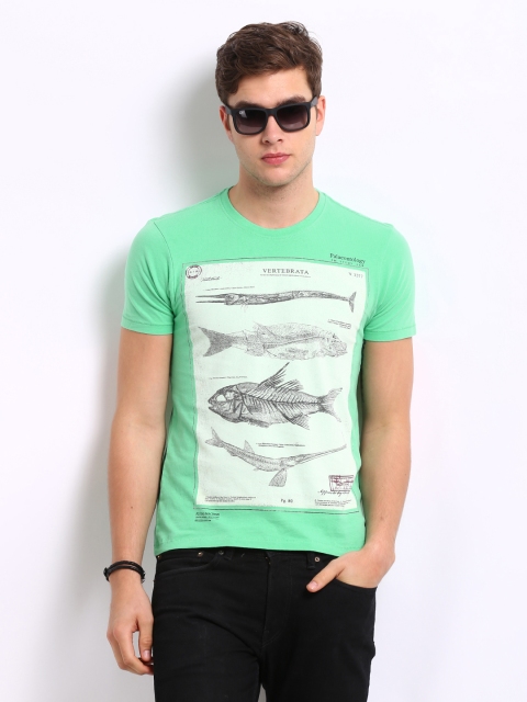 

Flying Machine Men Green Printed T-shirt