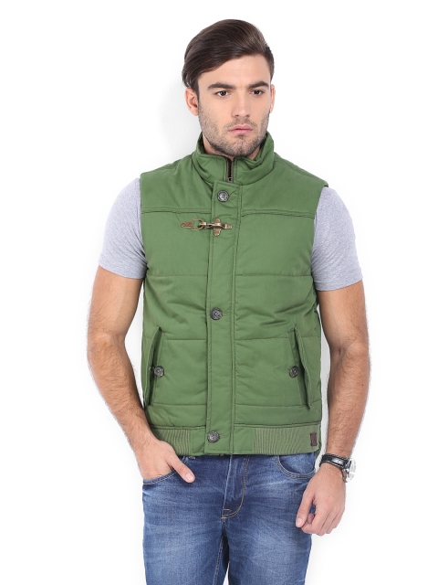 

Flying Machine Men Green Sleeveless Padded Jacket