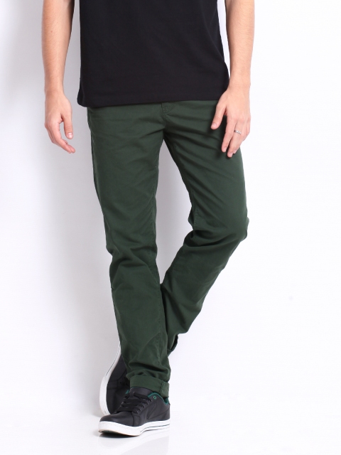 

Flying Machine Men Green Slim Fit Trousers