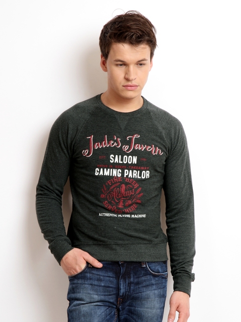 

Flying Machine Men Charcoal Grey Sweatshirt
