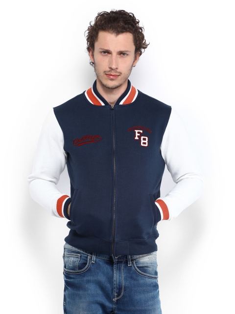 

Flying Machine Men Navy & White Sweatshirt, Navy blue