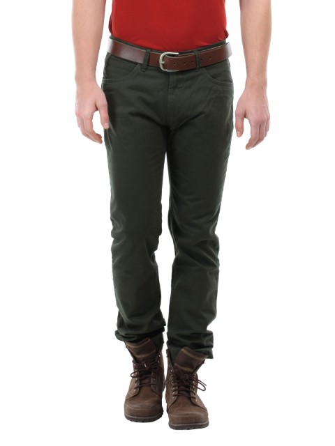 

Flying Machine Men Green Slim Fit Trouser