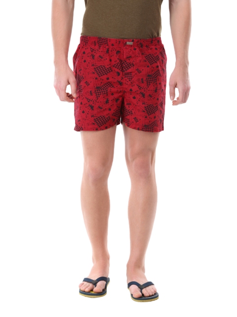 

Flying Machine Men Red & Black Pure Cotton Boxers FMST0063