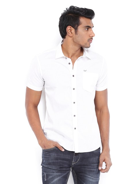 

Flying Machine Men White Casual Shirt