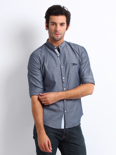

Flying Machine Men Blue Premium Fit Casual Shirt