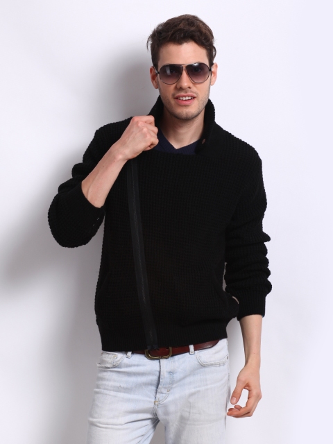 

Flying Machine Men Jet Black Sweater