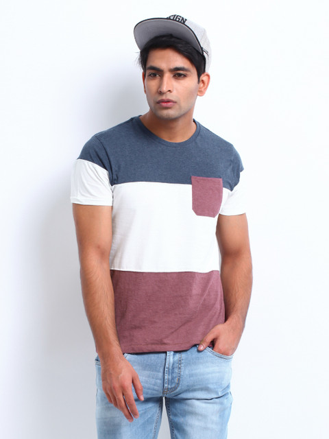 

Flying Machine Men White & Blue T-shirt