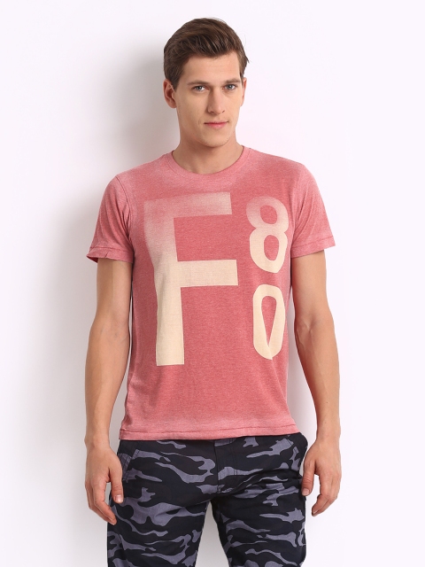 

Flying Machine Men Mineral Red Printed T-shirt