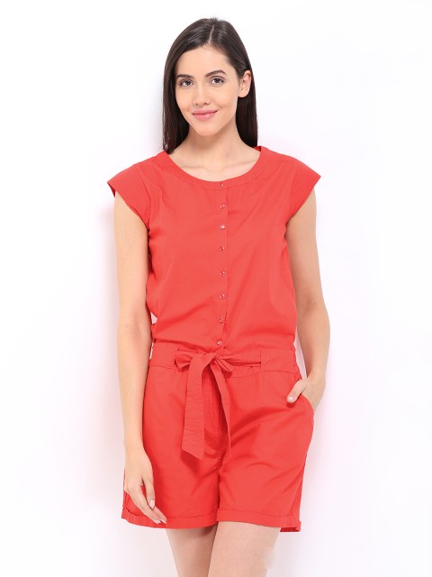 

Flying Machine Women Red Playsuit