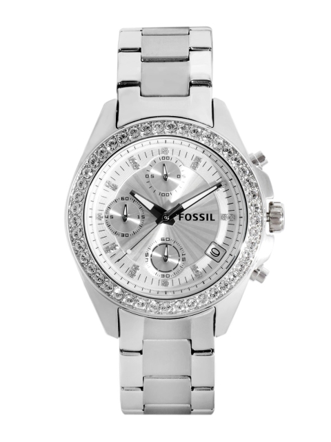 

Fossil Women Grey & White Dial Chronograph Watch ES2681