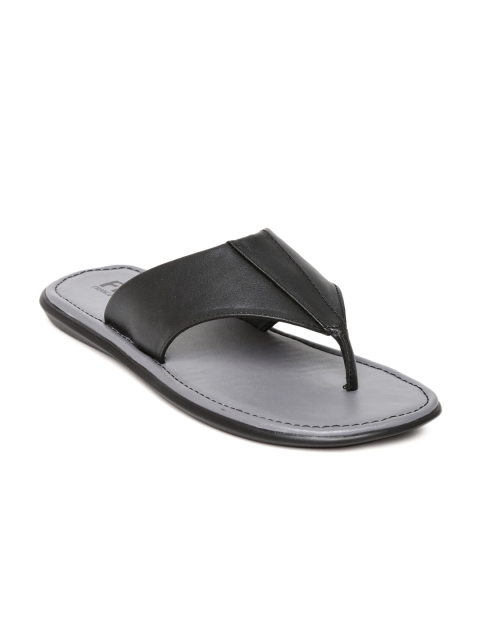 

Franco Leone Men Black Leather Sandals