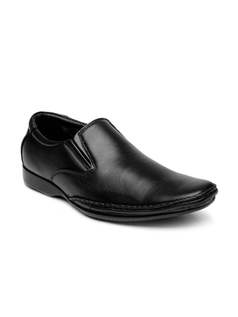 

Franco Leone Men Black Leather Semiformal Shoes