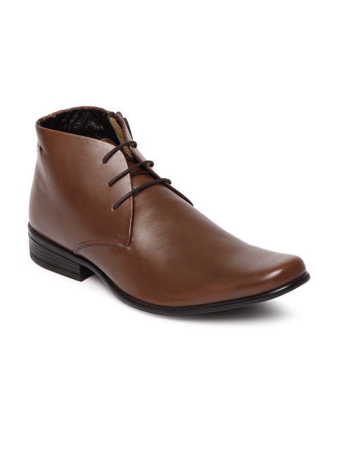 

Franco Leone Men Brown Leather Semi-Formal Shoes