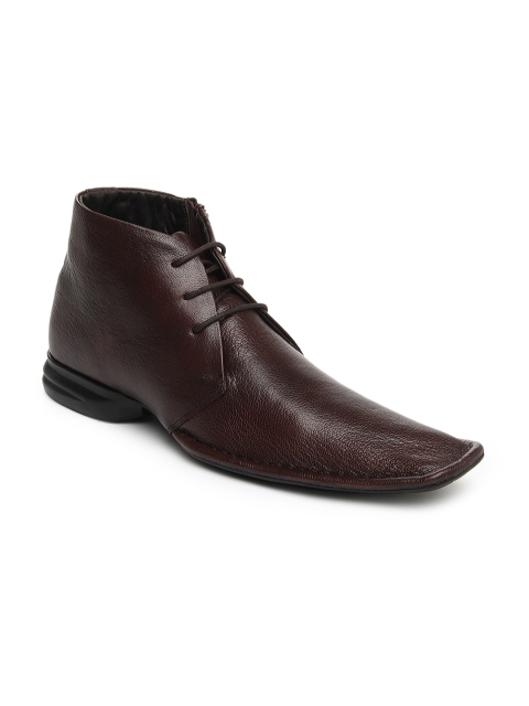 

Franco Leone Men Brown Leather Semi-Formal Shoes