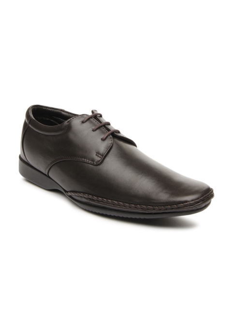 

Franco Leone Men Dark Brown Leather Semiformal Shoes