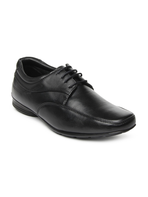 

Franco Leone Men Black Leather Semiformal Shoes