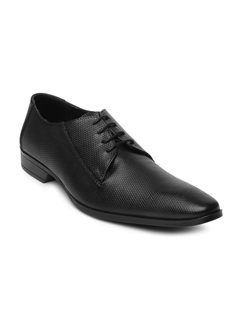 

Franco Leone Men Black Leather Semiformal Shoes