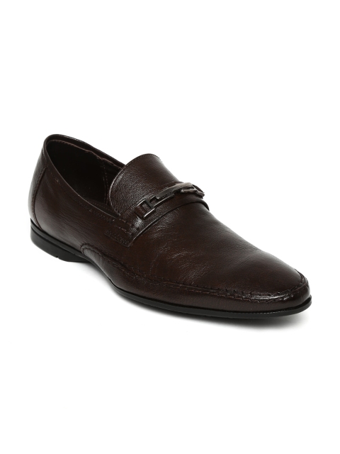 

Franco Leone Men Dark Brown Leather Semi-Formal Shoes