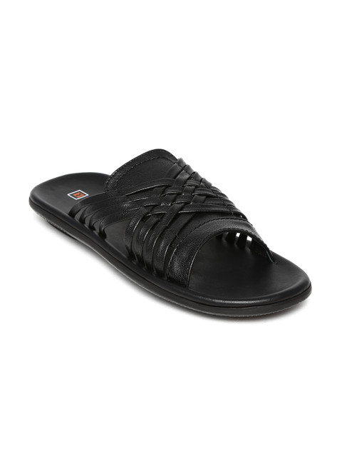 

Franco Leone Men Black Leather Sandals