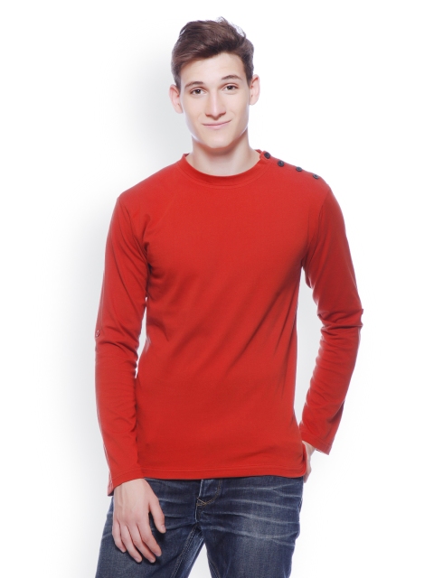 

GRITSTONES Men Rust Red T-shirt