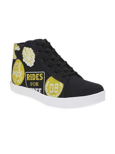 

Get Glamr Men Black & Yellow Casual Shoes