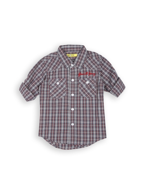 

Gini and Jony Boys Red & Navy Checked Casual Shirt