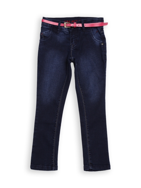 

Gini and Jony Girls Navy Stretchable Jeans, Navy blue
