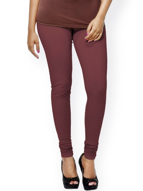 

Go Colors Women Maroon Solid Churidar Length Leggings