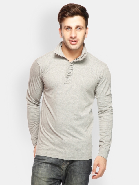 

Gritstones Men Grey Melange T-shirt