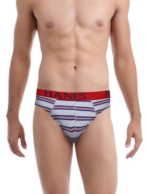 

Hanes Men Grey Striped Bold Briefs F606