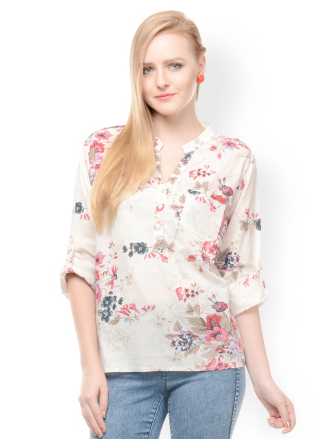 

Hapuka Women Cream-Coloured Printed Top