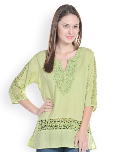 

Hapuka Women Green Embroidered Top