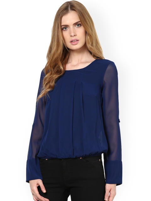 

Harpa Women Navy Blouson Top, Navy blue