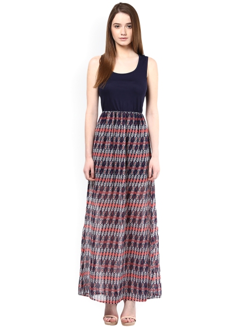 

Harpa Navy Printed Maxi Dress, Navy blue