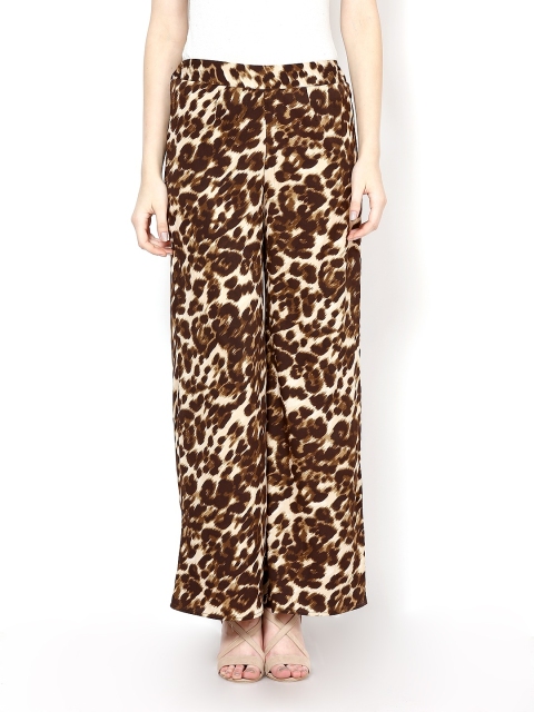 

Harpa Women Brown and Black Animal Print Palazzo Trousers