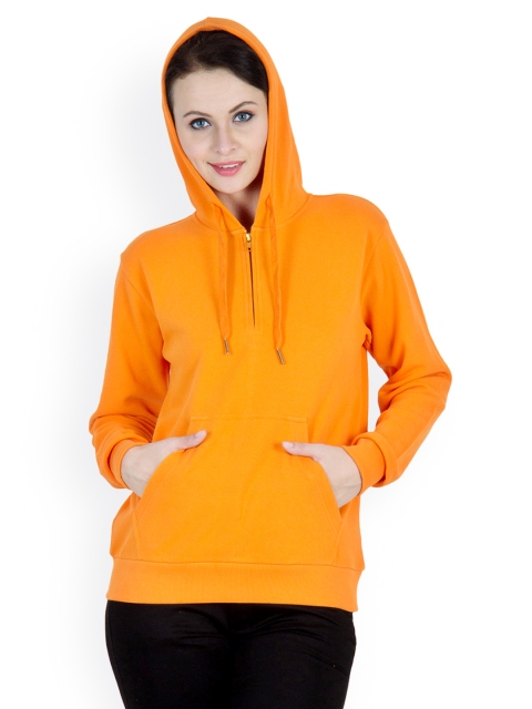 

Hypernation Women Orange Hooded Sweatshirt