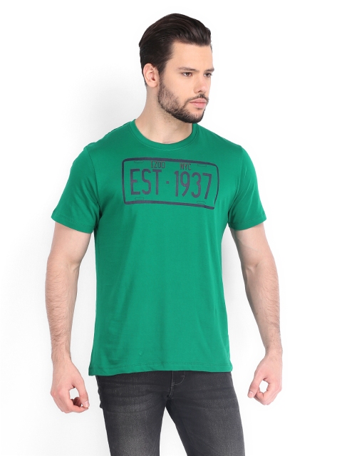 

IZOD Men Green Printed T-shirt