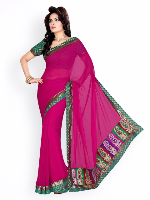 

Ishin Magenta Georgette Fashion Saree