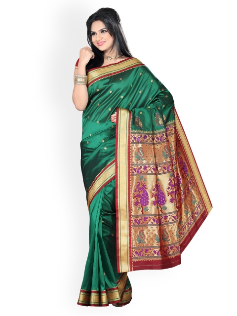 

Ishin Green Paithani Tana Silk Traditional Saree