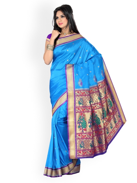 

Ishin Blue Paithani Tana Silk Traditional Saree