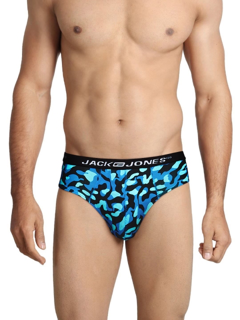

Jack & Jones Men Blue & Black Printed Briefs 15389920