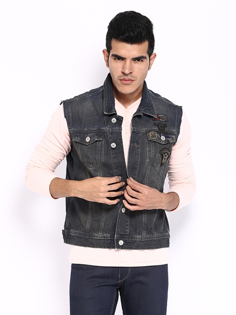 

Jack & Jones Men Blue Denim Jackets